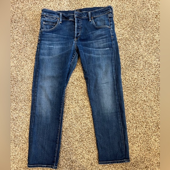 Citizens of Humanity Emerson Slim Boyfriend dark blue distressed jeans size 30 - Picture 3 of 15